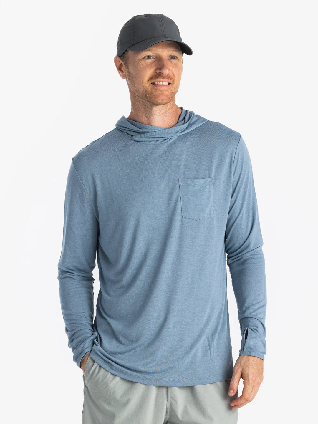 Free Fly - Lightweight Hoodie Blue Fog