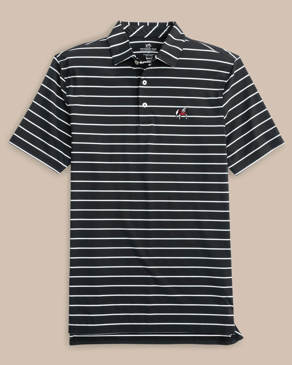 Southern Tide - UGA Desmond Stripe Polo Black