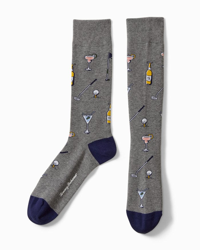 Tommy Bahama - Swing & Swig Socks Gray Heather