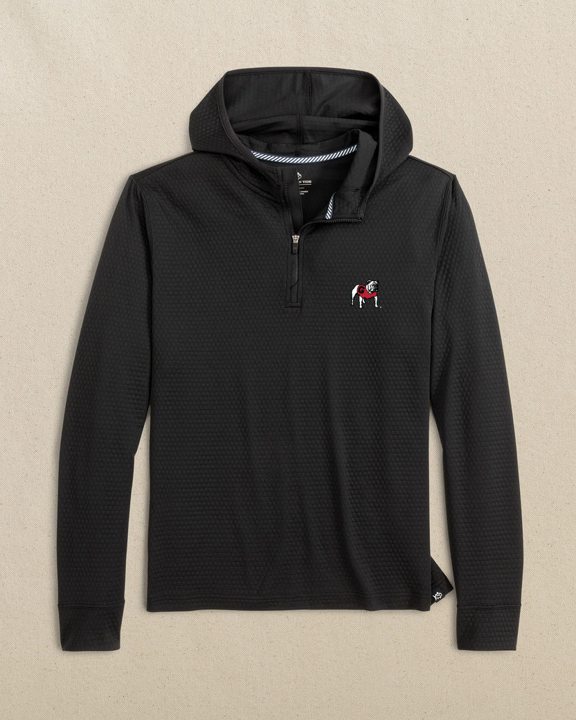 Southern Tide - Scuttle 1/4 Zip Hoodie UGA Caviar Black