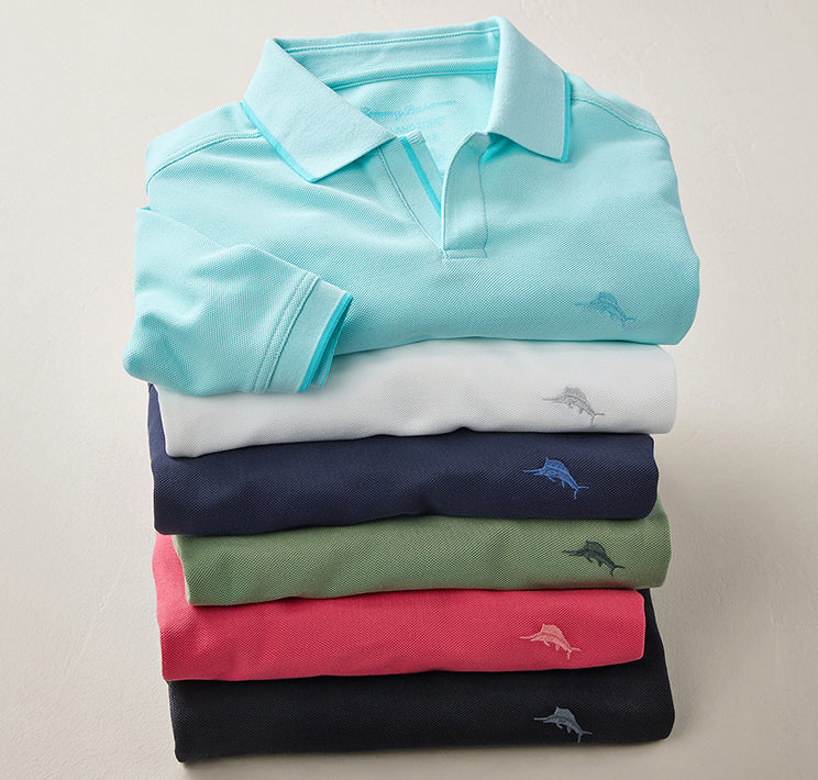 Stack of Colorful Polos