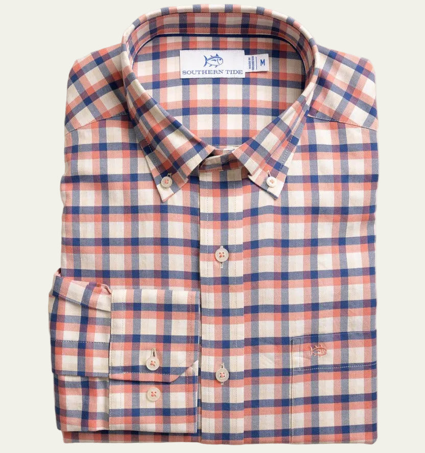 Southern Tide - Diamond Cove Sport Shirt Coral