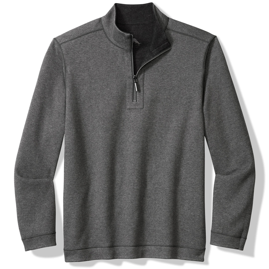 Tommy Bahama - Flipview 1/2 Zip Black Heather