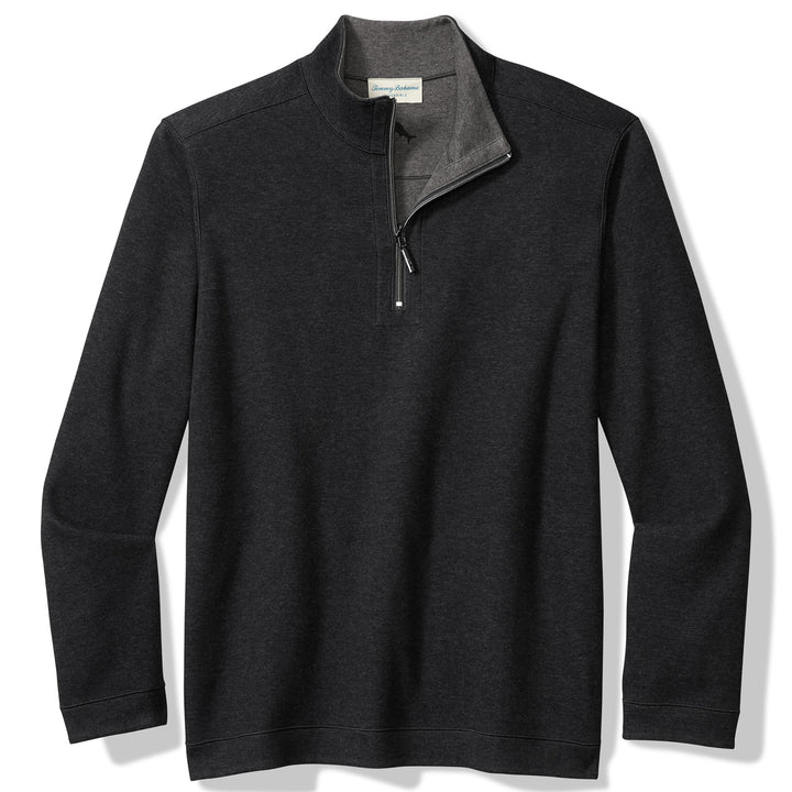 Tommy Bahama - Flipview 1/2 Zip Black Heather