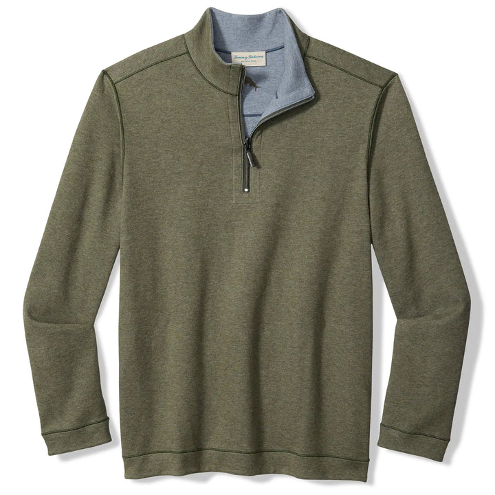 Tommy Bahama - Flipview 1/2 Zip Dark Fern Heather