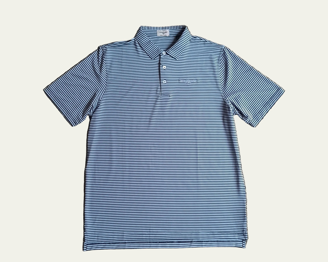 TJ Bishop's - Black & Arctic Blue Stripe Polo