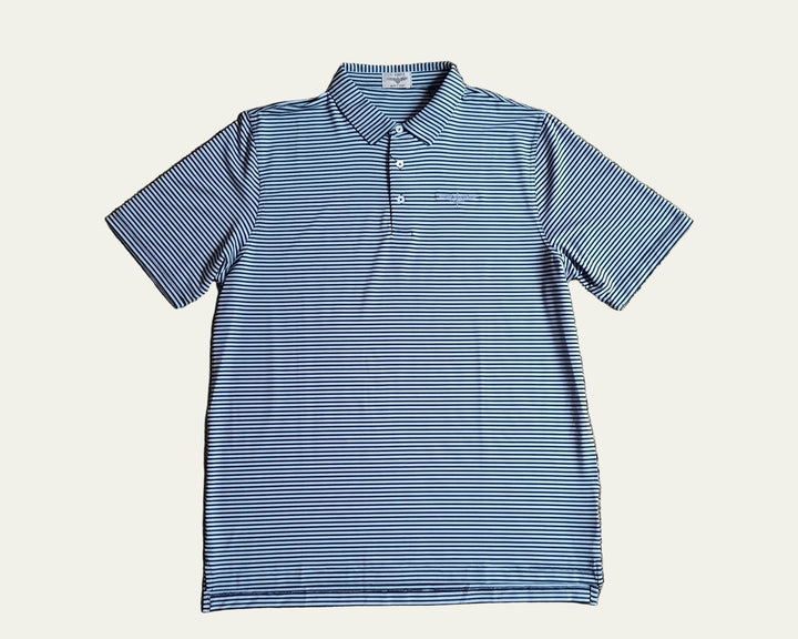 TJ Bishop's - Black & Arctic Blue Stripe Polo