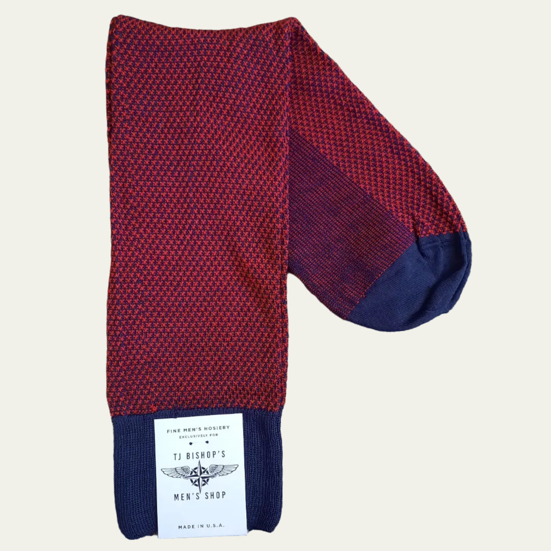 TJ Bishop's - Socks Birdseye Navy/Red