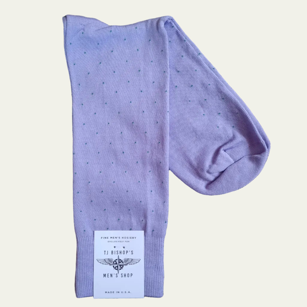 TJ Bishop's - Lavender Pin Dot Socks