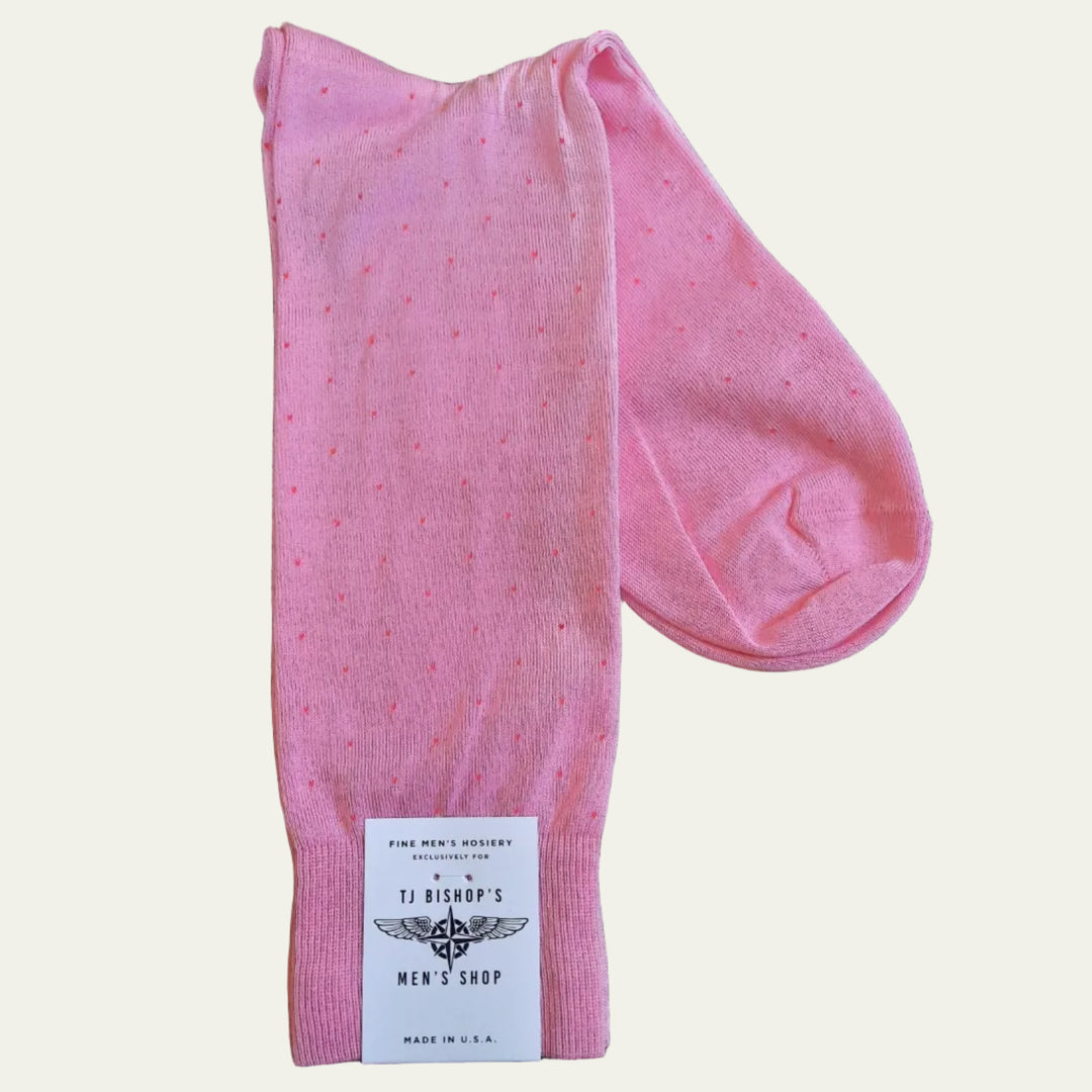 TJ Bishop's - Pink Pin Dot Socks