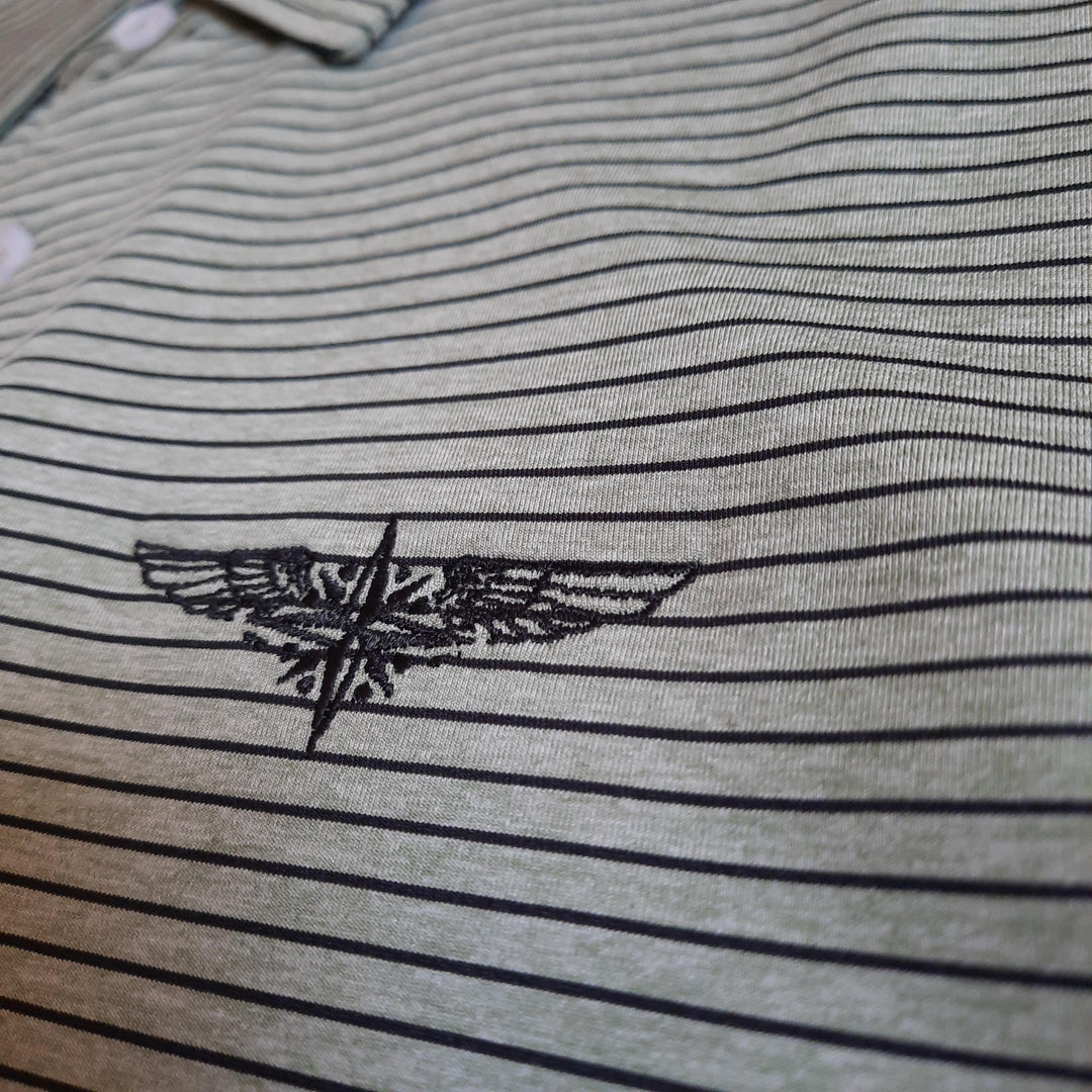 TJ Bishop's - Olive Striped Polo
