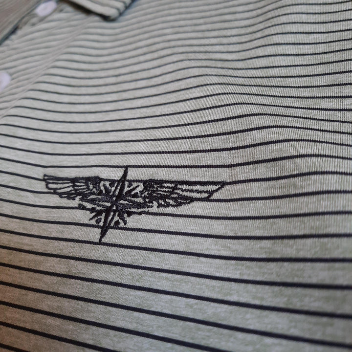 TJ Bishop's - Olive Striped Polo