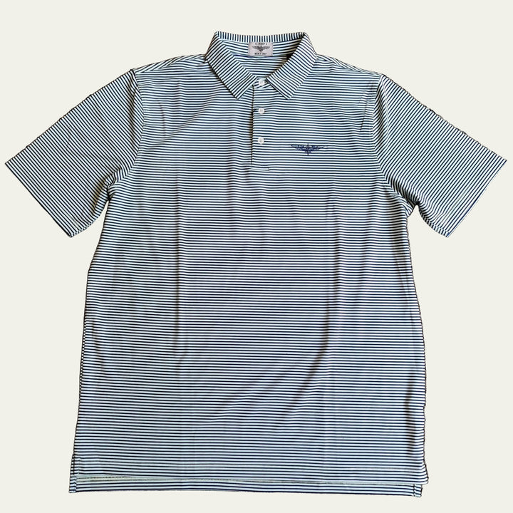 TJ Bishop's - Navy, White, & Mint Stripe Polo