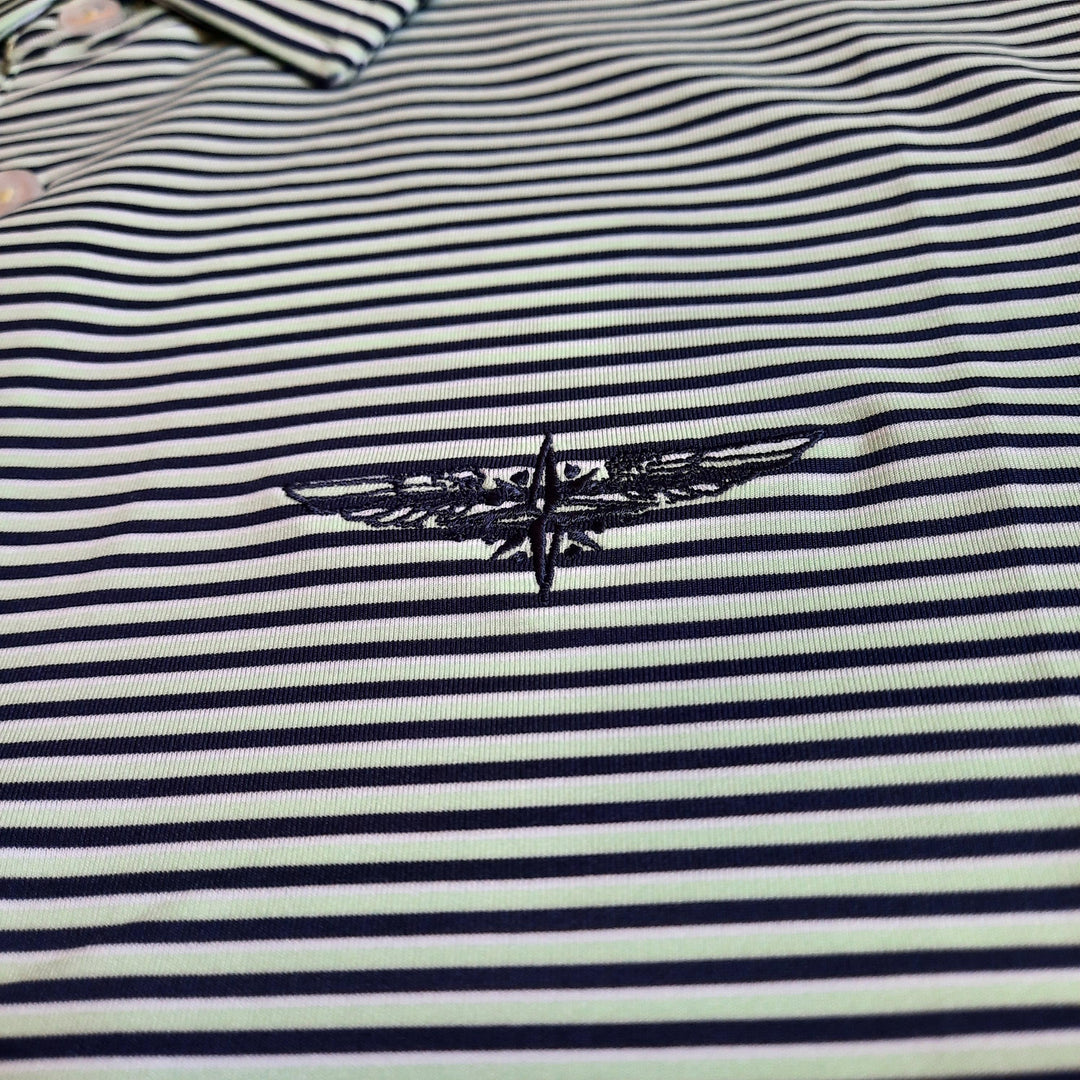 TJ Bishop's - Navy, White, & Mint Stripe Polo