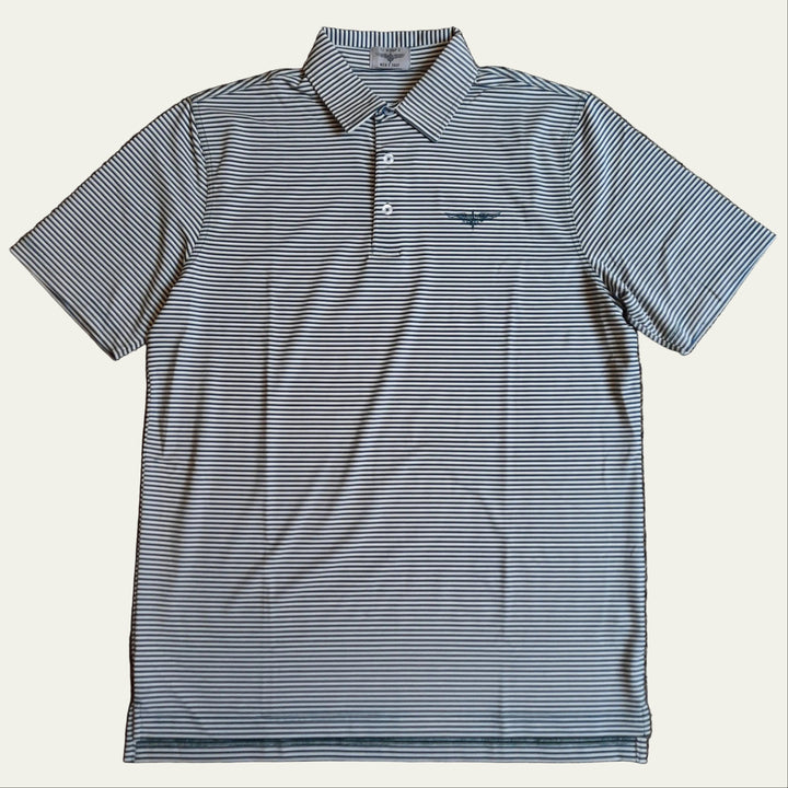 TJ Bishop's - Ecru, Teal, & White Stripe Polo