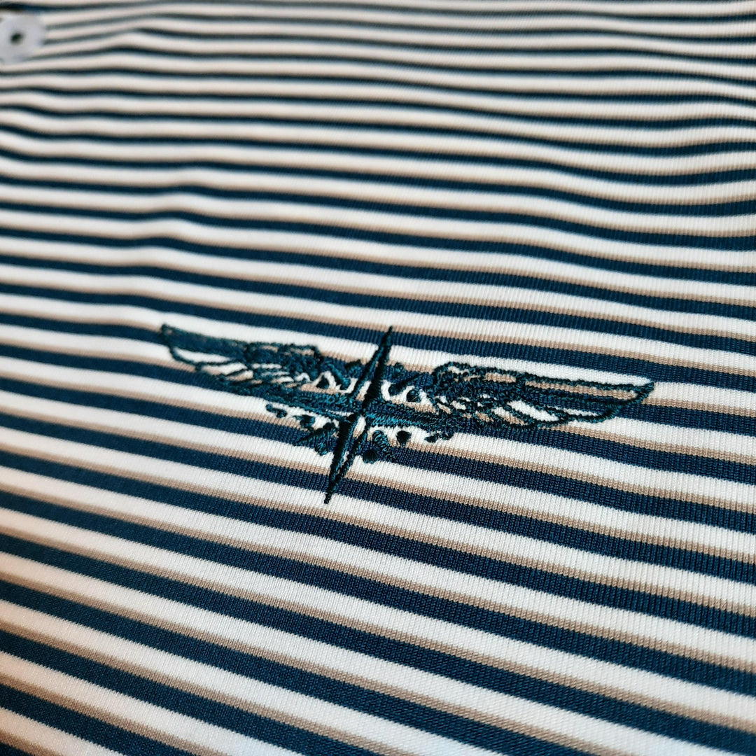 TJ Bishop's - Ecru, Teal, & White Stripe Polo