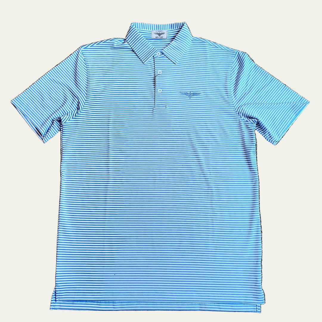 TJ Bishop's - Sea Blue & White Polo