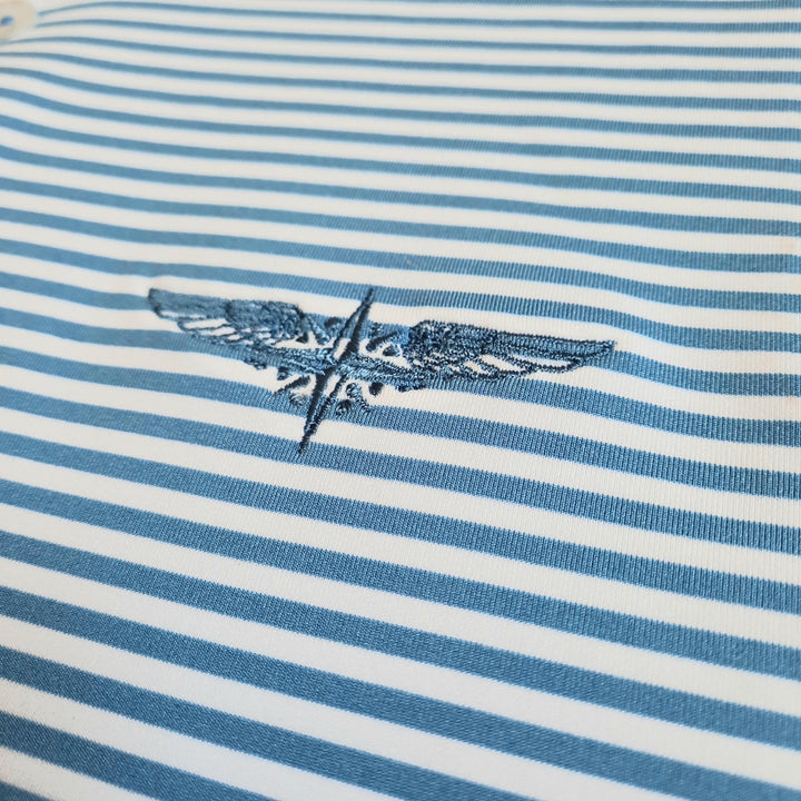 TJ Bishop's - Sea Blue & White Polo