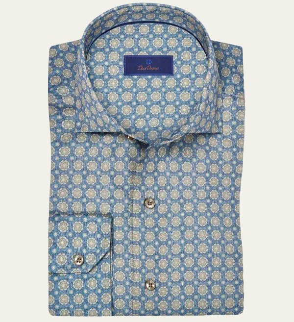 David Donahue - Casual Shirt Blue/Dune