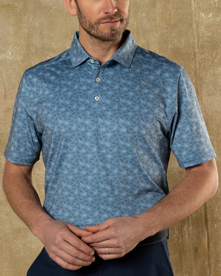 Duck Head - Long Drive Polo Chambray Blue