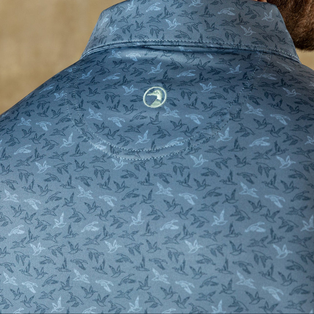 Duck Head - Long Drive Polo Chambray Blue
