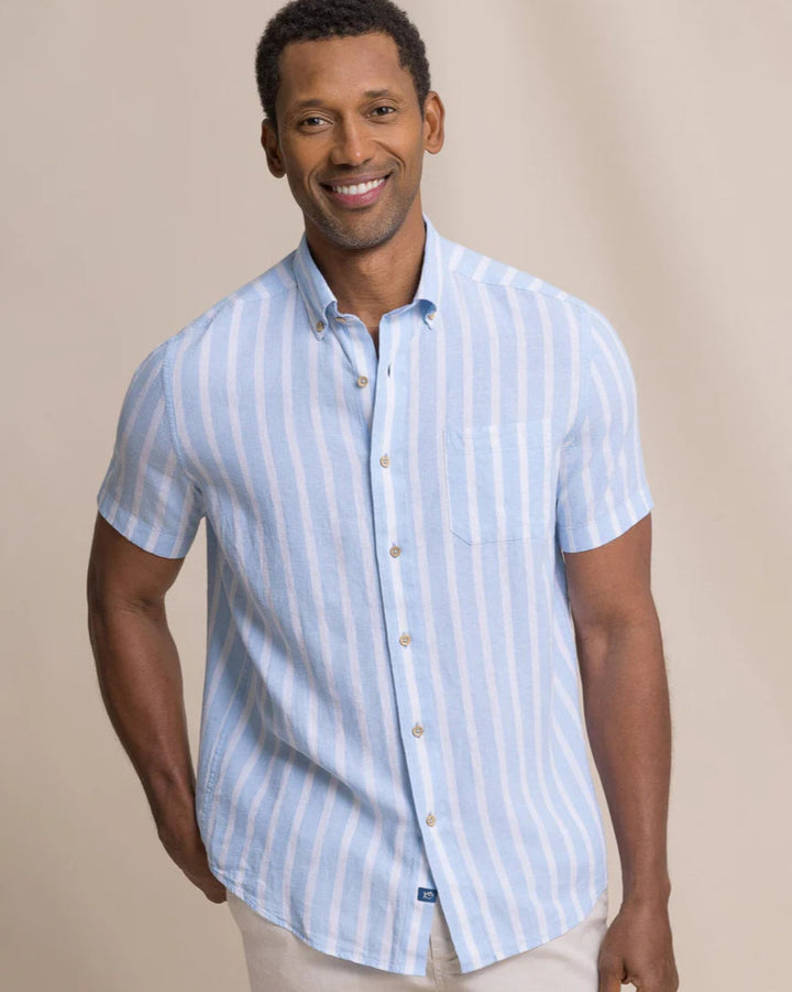 Southern Tide - Seamark Stripe Shirt Tide Blue