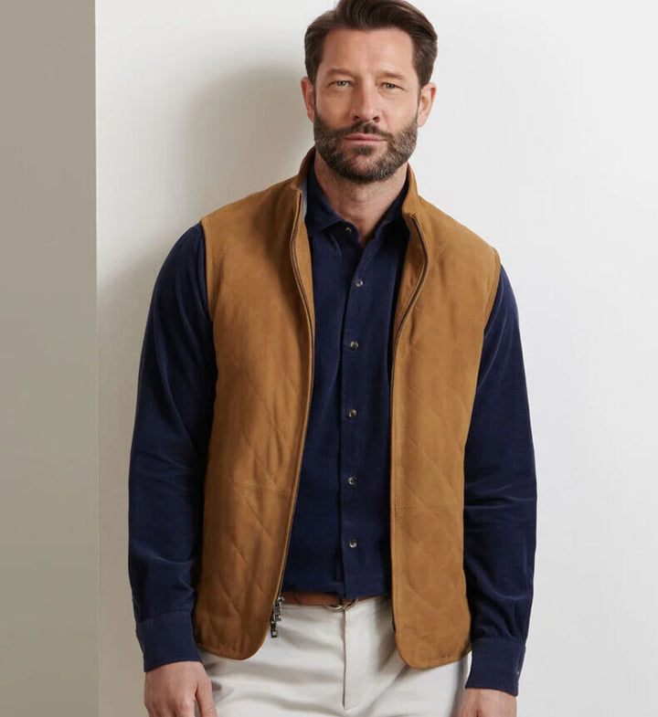 Peter Millar - Essex Suede Vest Whiskey