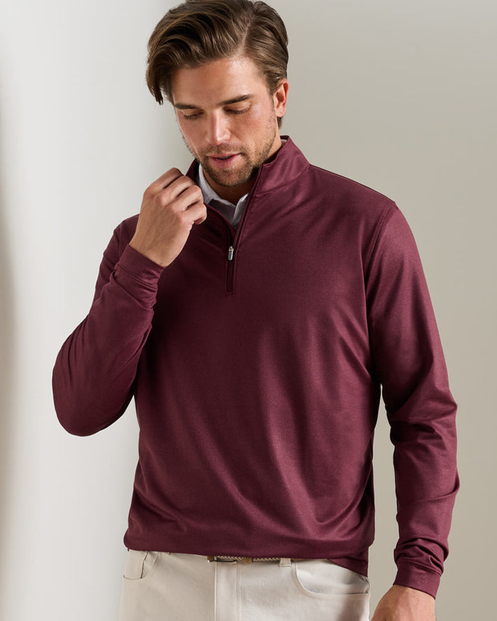 Peter Millar - Perth Herringbone 1/4 Zip Bordeaux