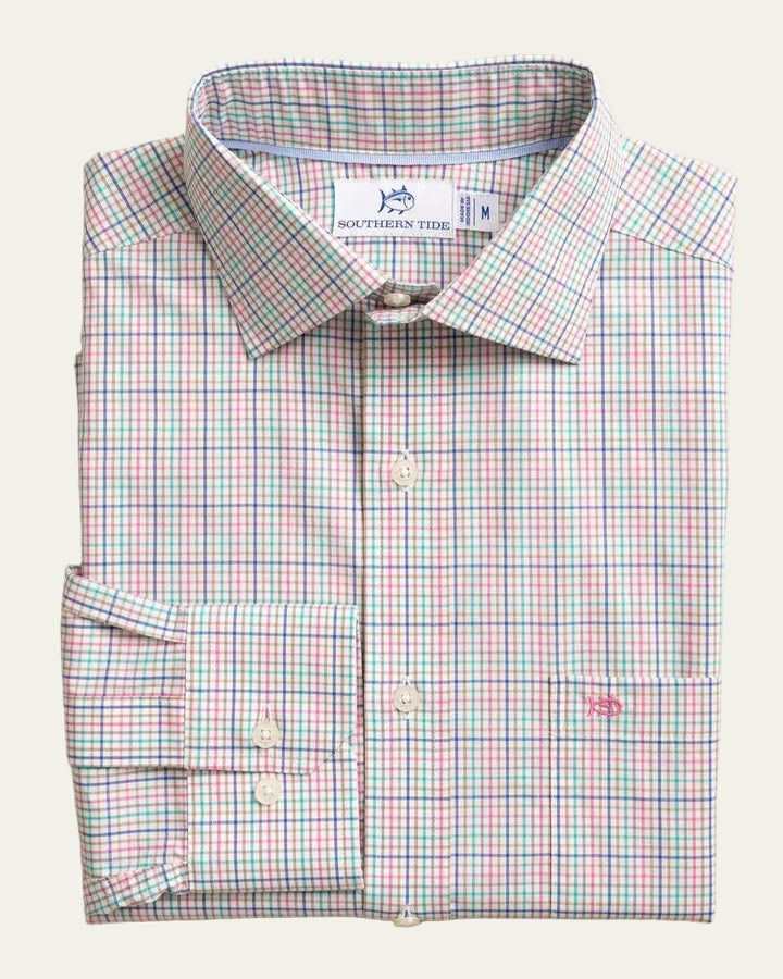 Southern Tide - Hillyer Plaid Sport Shirt Azalea