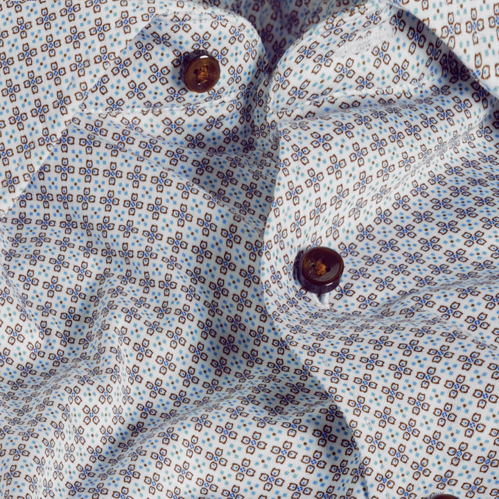 David Donahue - White/Chocolate Knit Shirt