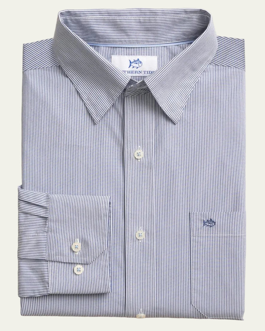 Southern Tide - Sampson Stripe Sport Shirt Nautical Blue