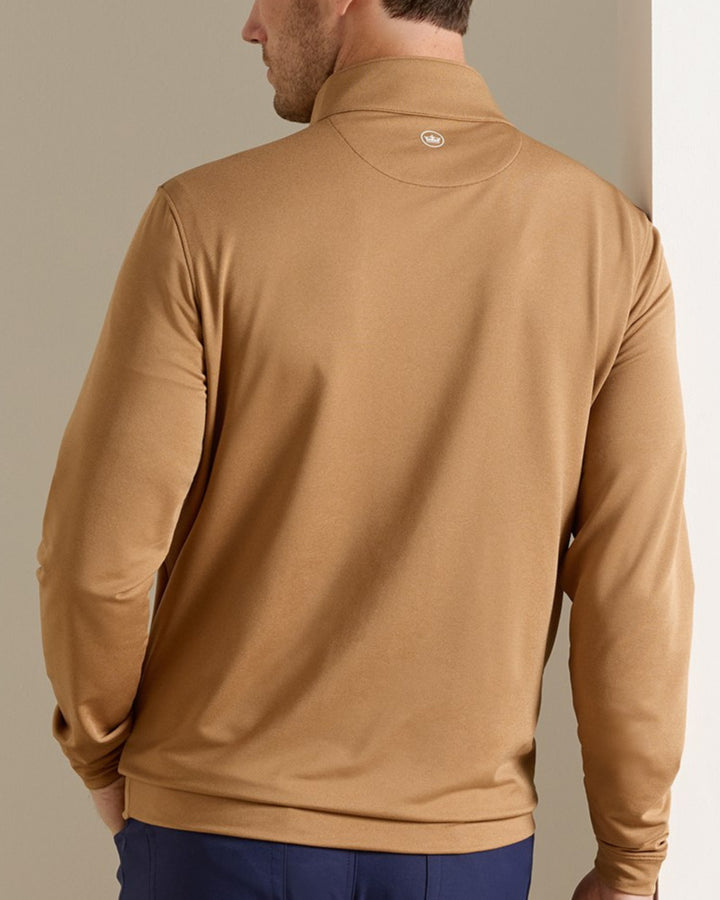Peter Millar - Perth Mélange 1/4 Zip Dark Amber