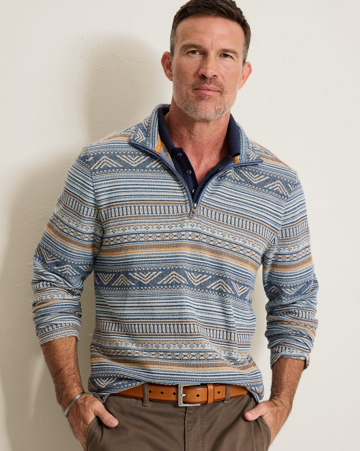 Tommy Bahama - San Roque 1/2 Zip Seabank Sky
