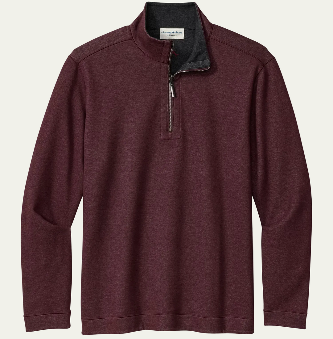 Tommy Bahama - Flipview 1/2 Zip Black Cherry