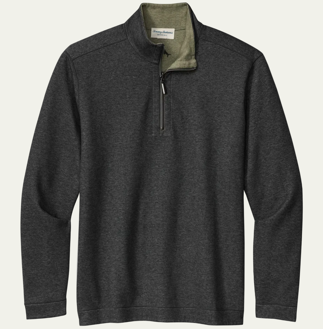 Tommy Bahama - Flipview 1/2 Zip Charcoal