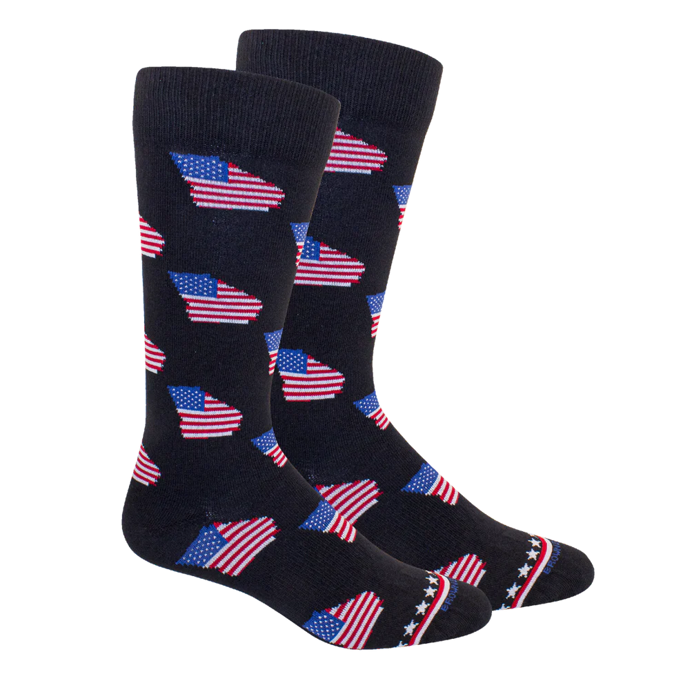 Brown Dog - Socks Georgia, Usa Navy