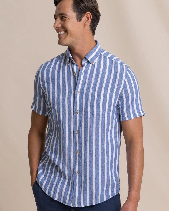 Southern Tide - Seamark Stripe Shirt Nautical Blue