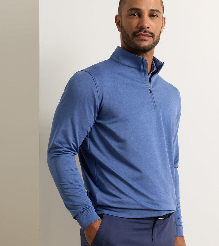Peter Millar - Perth Mélange 1/4 Zip Bali Blue