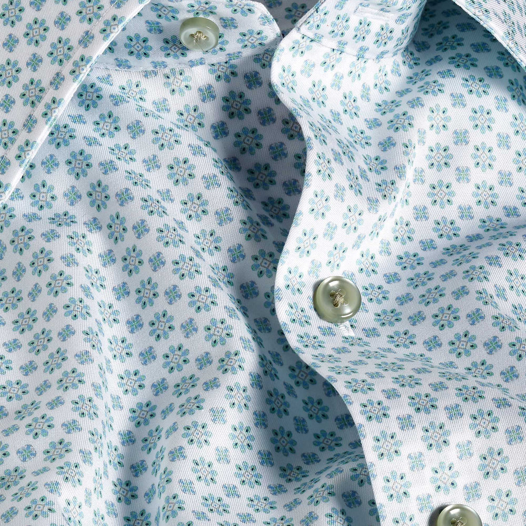 David Donahue - Casual Shirt White/Pistachio