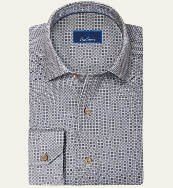 David Donahue - Dune/Navy Knit Shirt