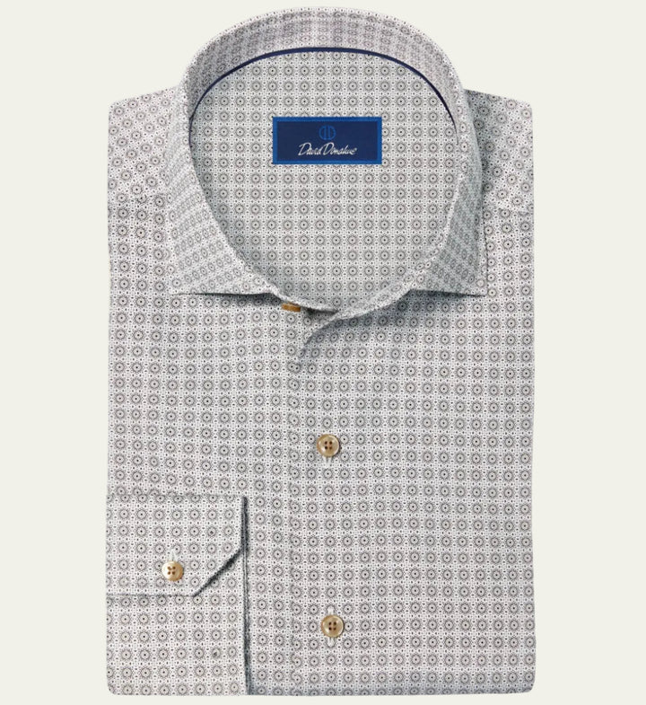 David Donahue - Olive Geometric Shirt