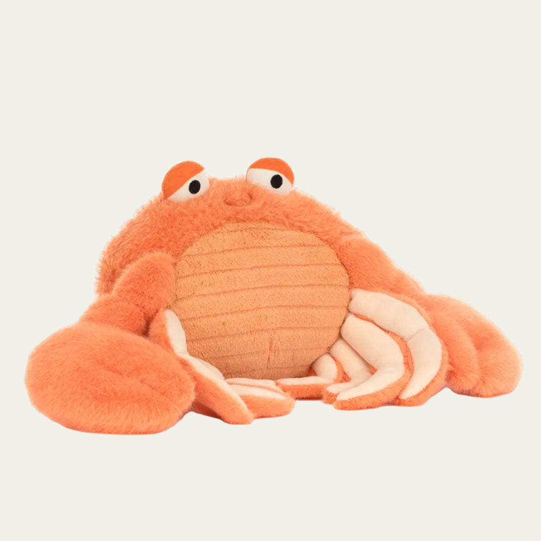 Orange plush crab toy