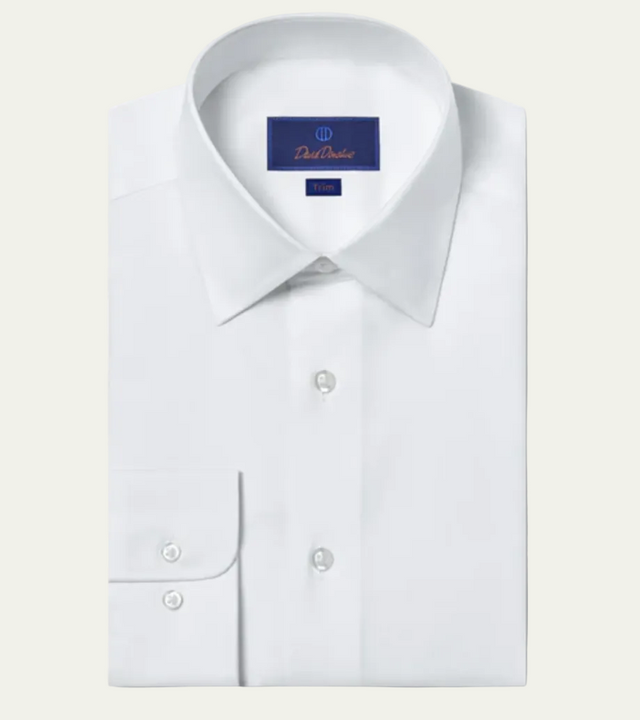 David Donahue - Trim Fit White Dress Shirt