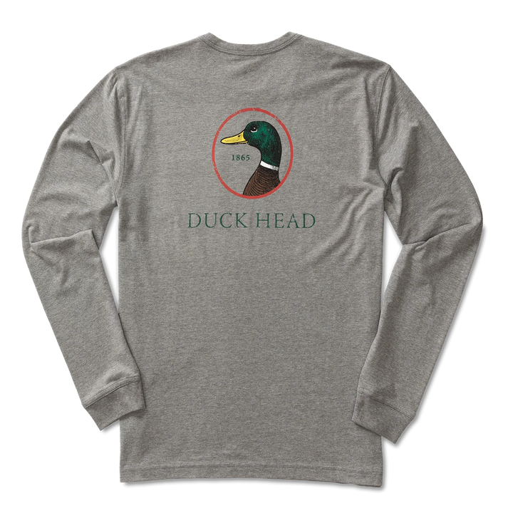Duck Head -  DH Logo Tee LS Heather Grey