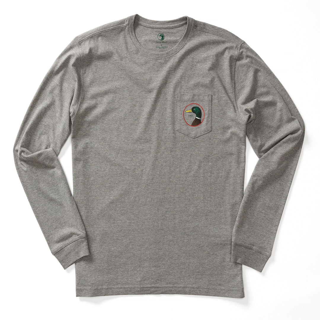 Duck Head -  DH Logo Tee LS Heather Grey