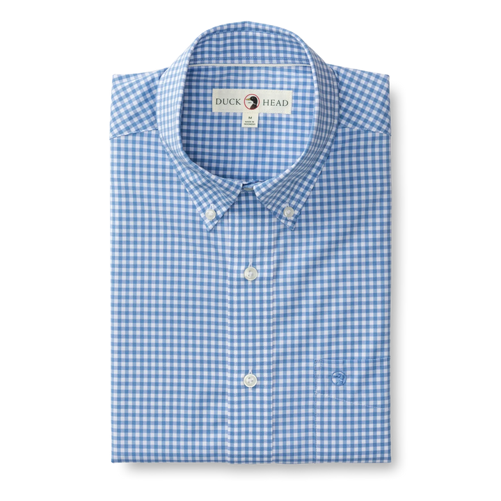 Duck Head - Shirt Walton Perf. Gingham Lake Blue