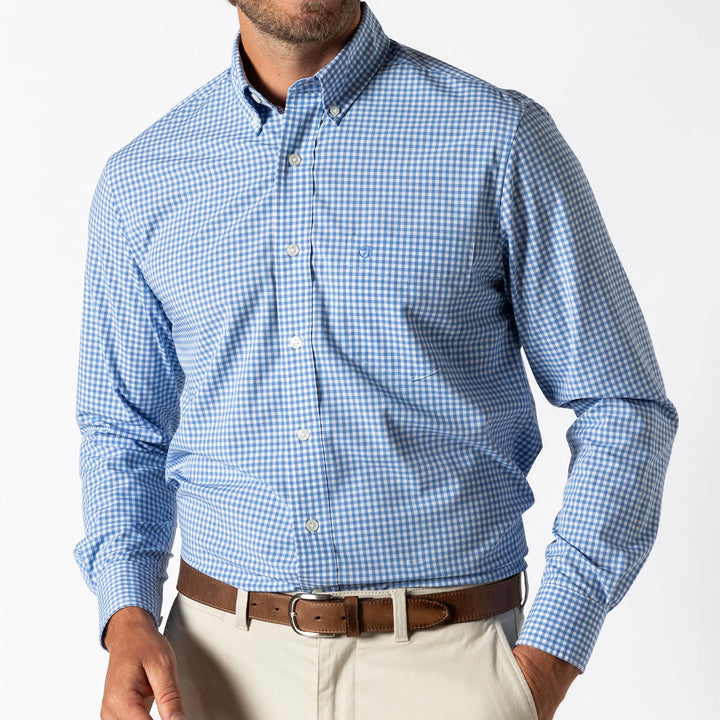 Duck Head - Shirt Walton Perf. Gingham Lake Blue