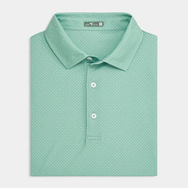 GenTeal - Circle Printed Performance Polo Cactus Circle
