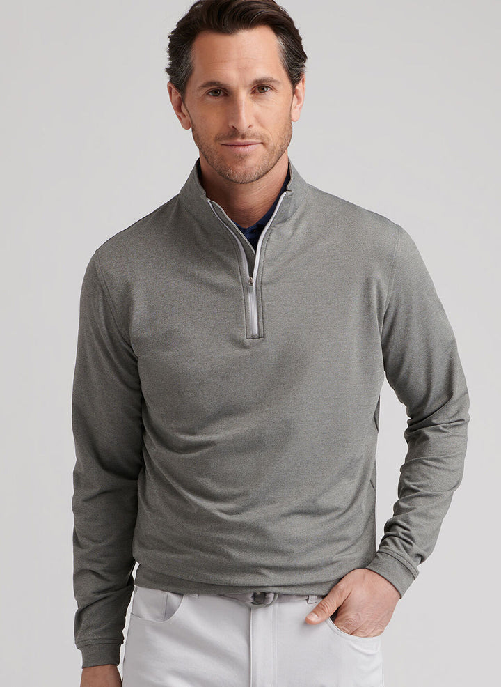 Peter Millar - Perth Mélange 1/4 Zip Smoke