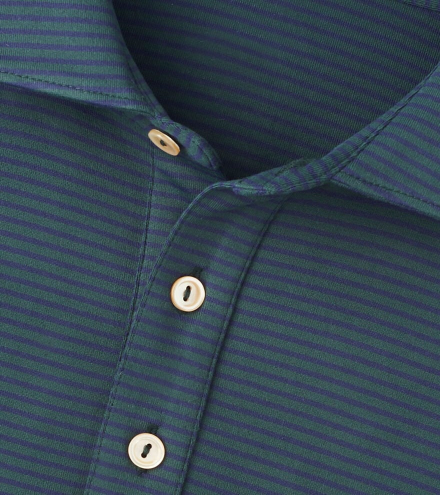 Peter Millar - Lyons Stripe Polo Nordic Pine